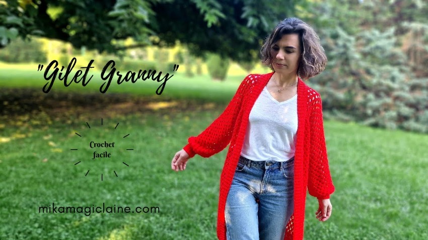 Lire la suite à propos de l’article Gilet Cardigan Granny au Crochet Facile | Tuto Débutant
