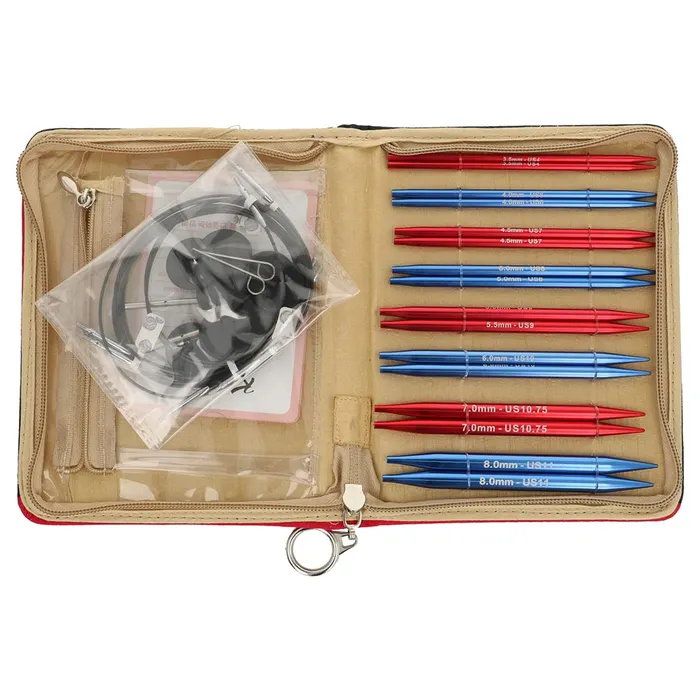 Ensemble de pointes de tricot interchangeables KnitPro Red Waves 13 cm | Kit complet d’aiguilles circulaires 1 RedWave 1