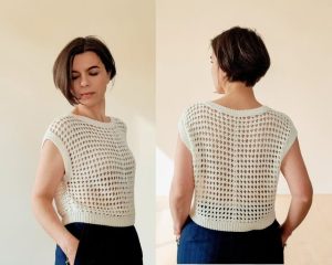 Lire la suite à propos de l’article 1 Magnifique Top au crochet en fil bambou – Tutoriel complet pas à pas